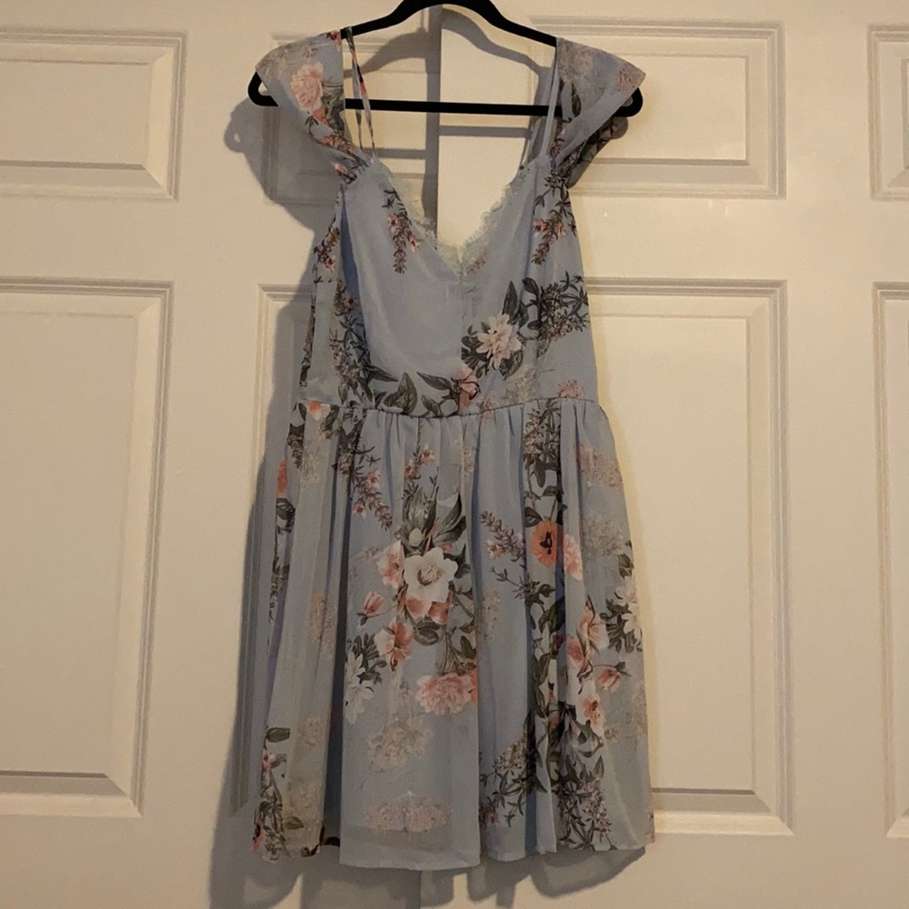 Beautiful open back fit and flare floral dress